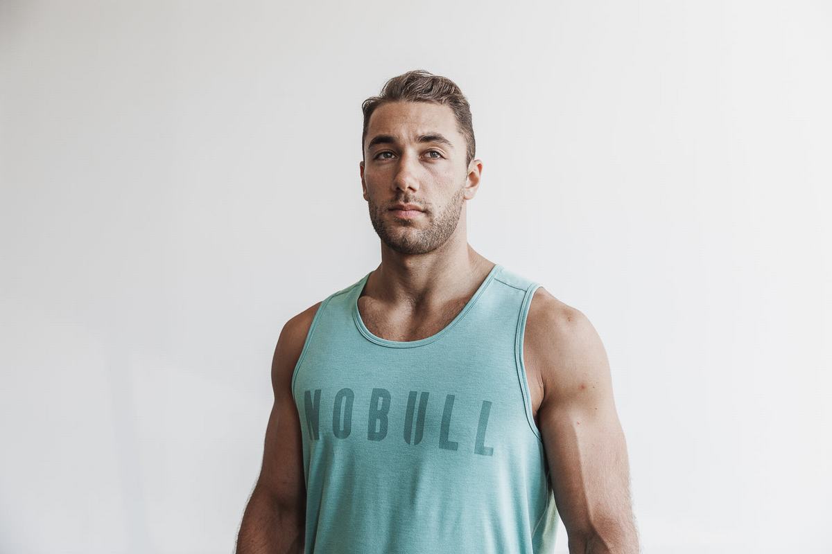 Nobull Men\'s Tank Tops Blue | Australia (GS8496)